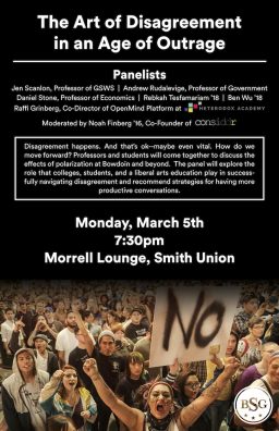 Considdr is organizing a panel discussion March 5 at Bowdoin on viewpoint diversity on college campuses and beyond.
