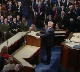 President Donald Trump delivering the SOTU address