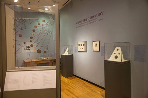 Installation view of “A Handheld History: Five Centuries of Medals from the Molinari Collection at Bowdoin College,” on view at the Bowdoin College Museum of Art.