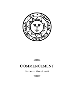 Bowdoin commencement program cover