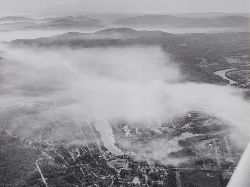 Water and air pollution, Rumford-Mexico. (Photo: John McKee, As Maine Goes, 1966)