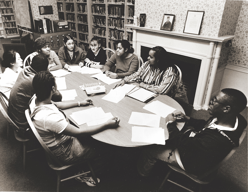 Students sitting at table