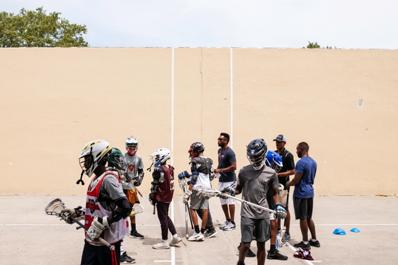 A group gathers for a pep talk