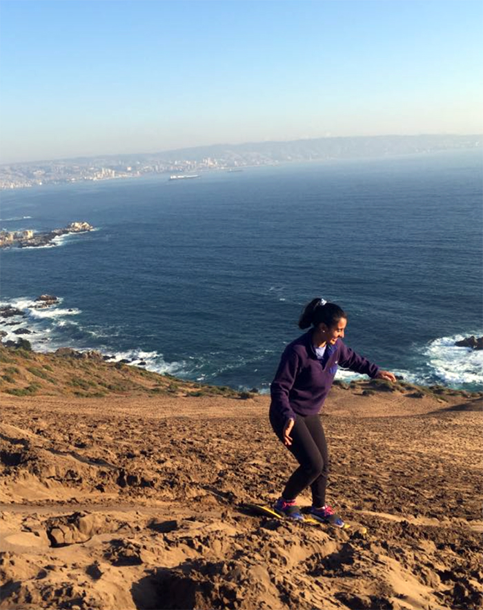 Rhianna on a hike in the mountains