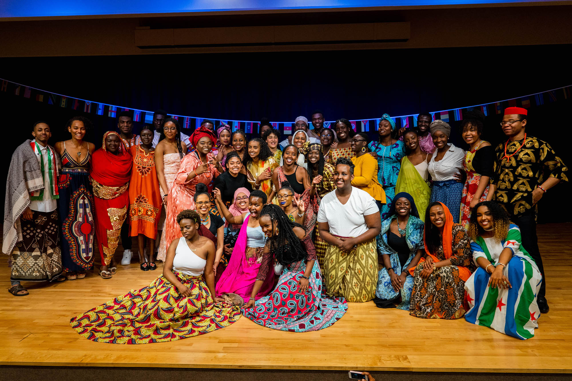 Africa fashion show, all the models on stage