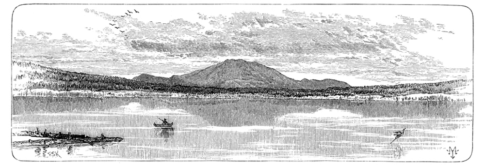 Sketch of baxter state park waterfront