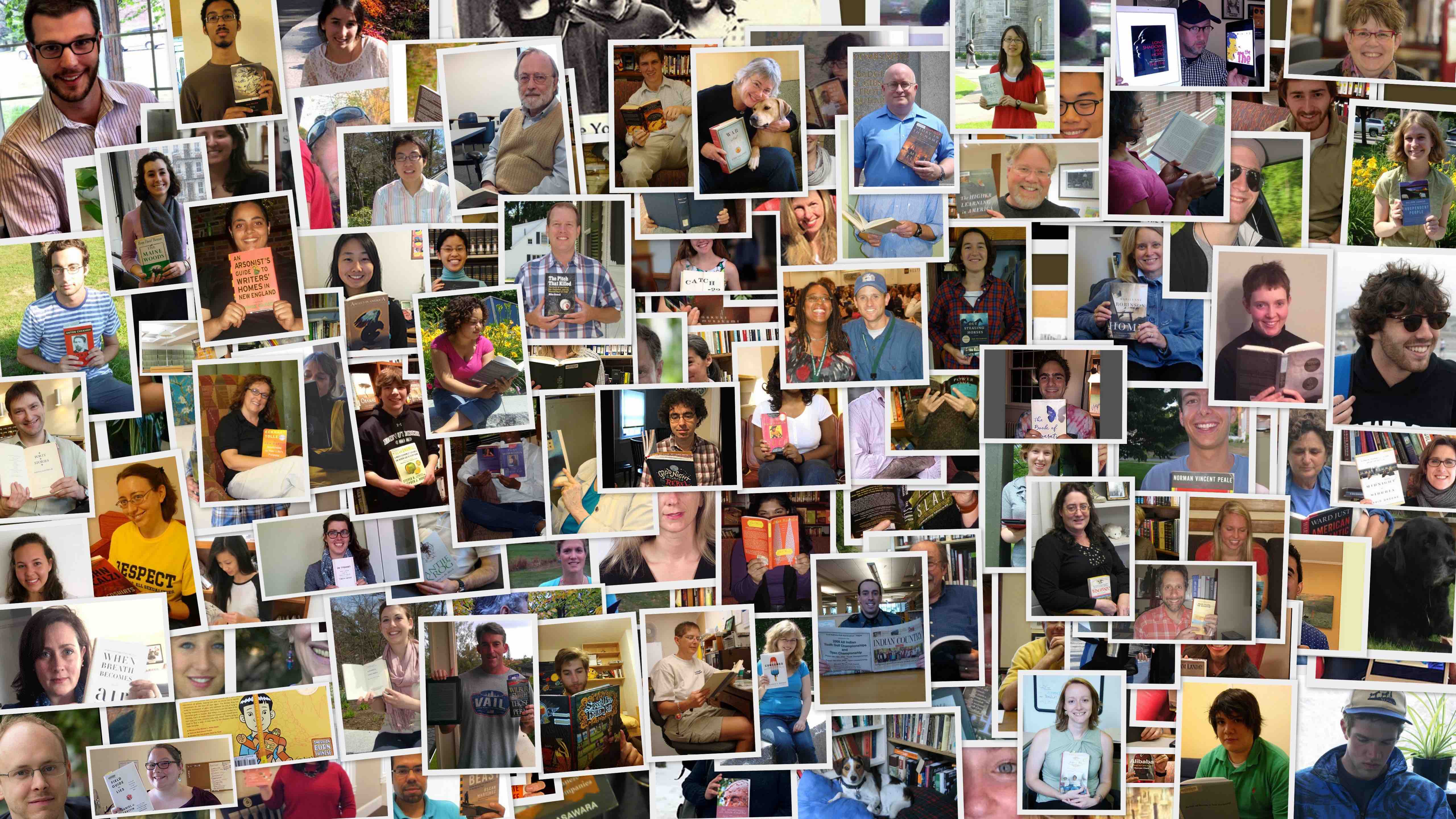 A collage of Bowdoin Reads readers over the years
