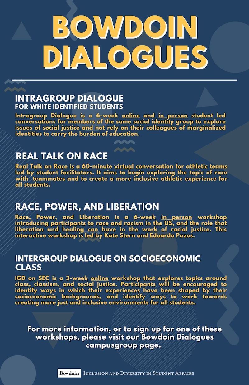 Bowdoin Dialogues poster.