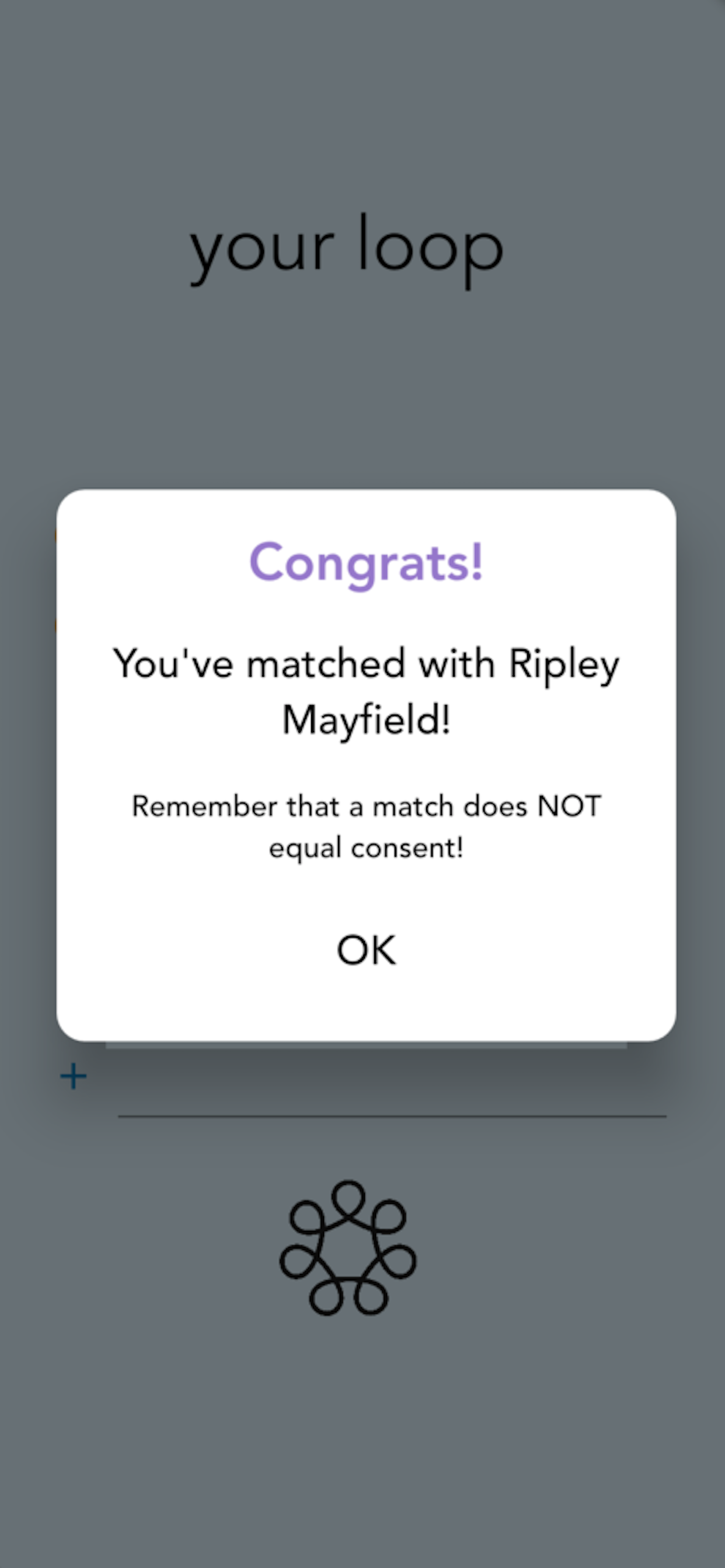 Loop notification of a match