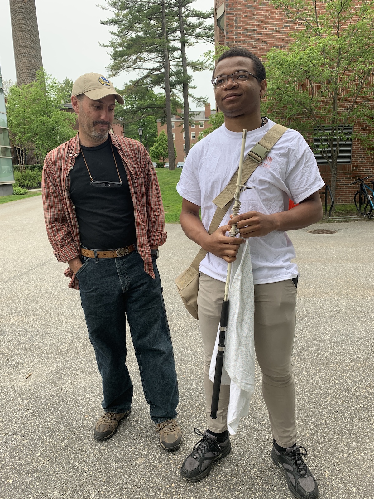 Vlad Douhovnikoff and Onyedika Onuorah before a tick hunt