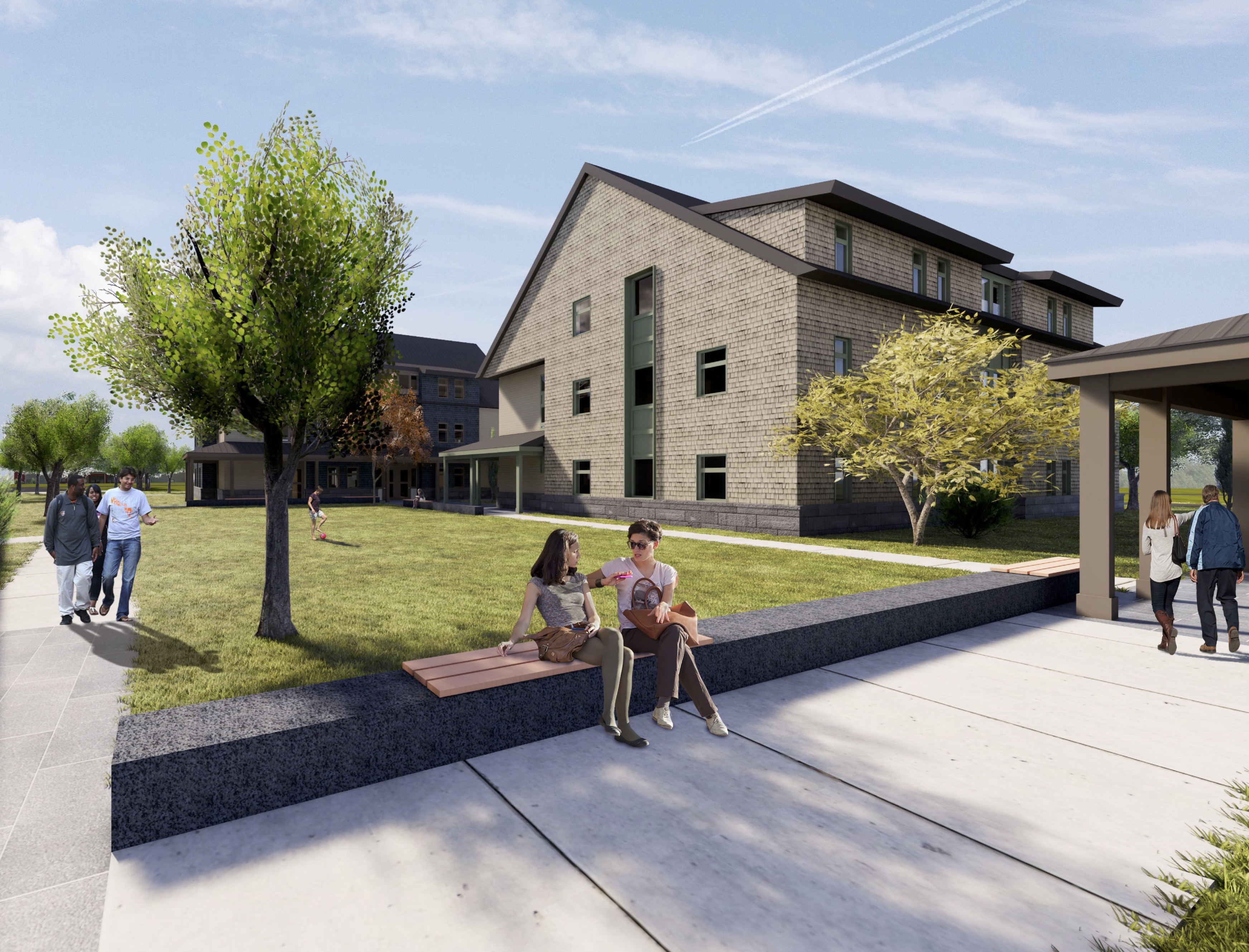Students enjoying the outside spaces