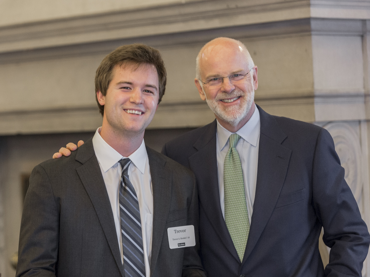 Trevor Kenkel with President Rose