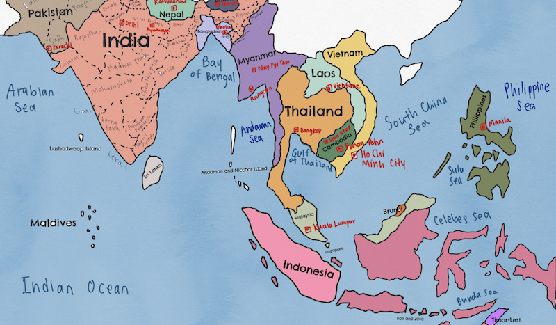 Student-drawn map.