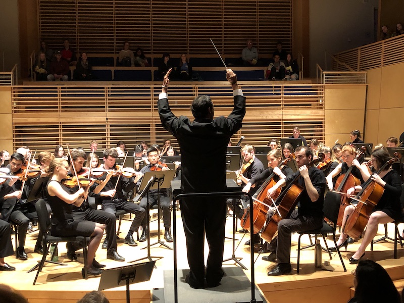 Anne McKee with the orchestra