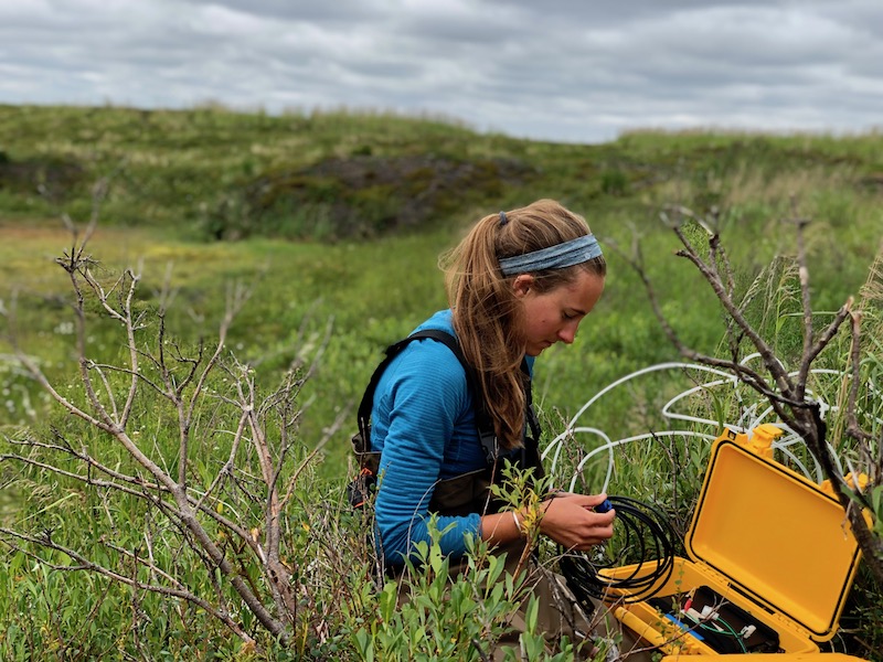 Anneke Williams doing fieldwork in Alaska