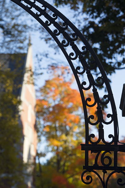 A decorative archway in the fall.