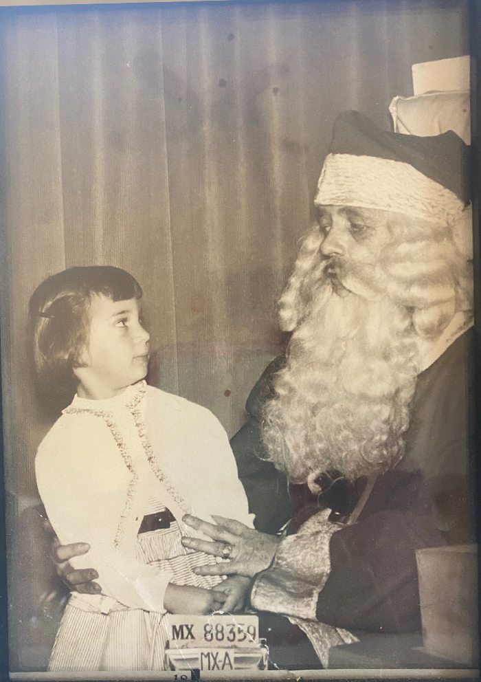 Barbara Held with Macy's Santa in 1953