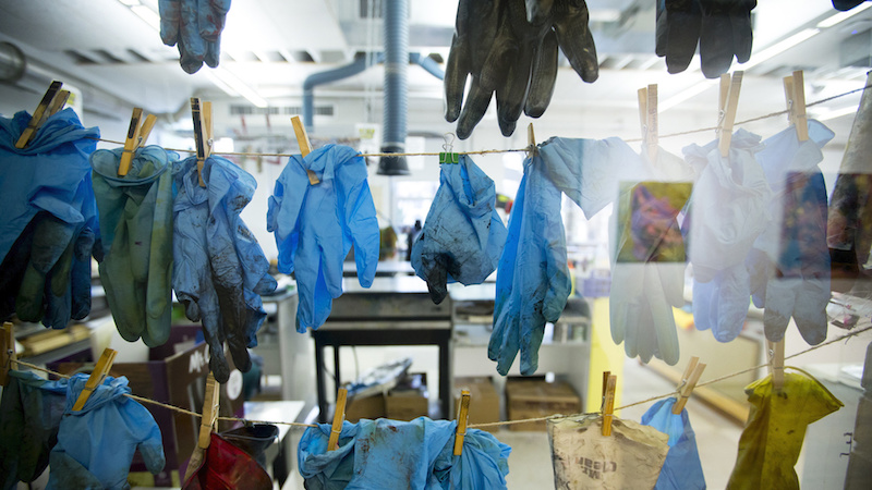 Gloves in a lab