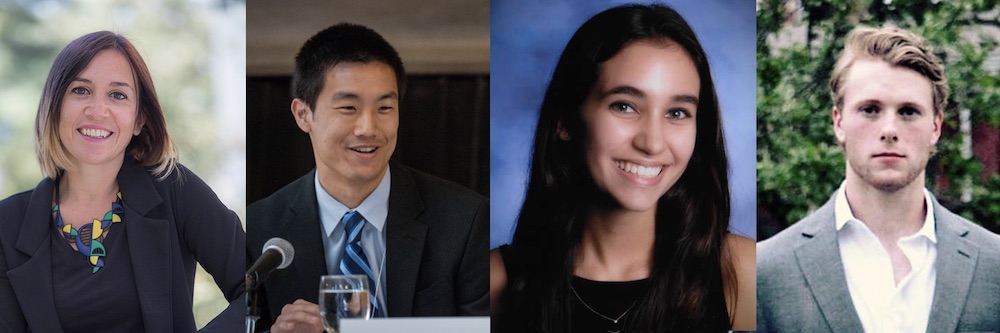 The curators: Ambra Spinelli, Benjamin Wu ’18, Brooke Wrubel ’21, and Mike Brown ’20