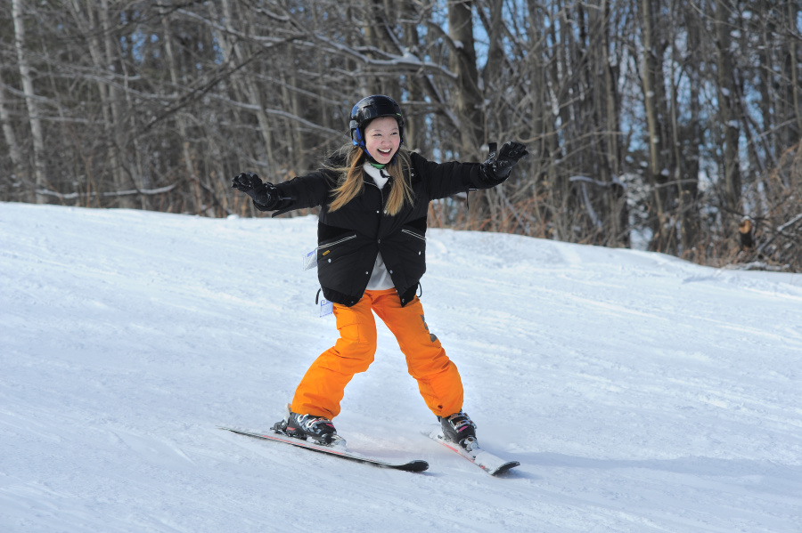 A skier on the slopes