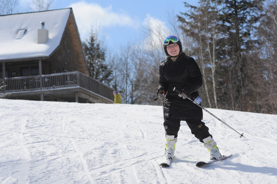 A skier on the slopes