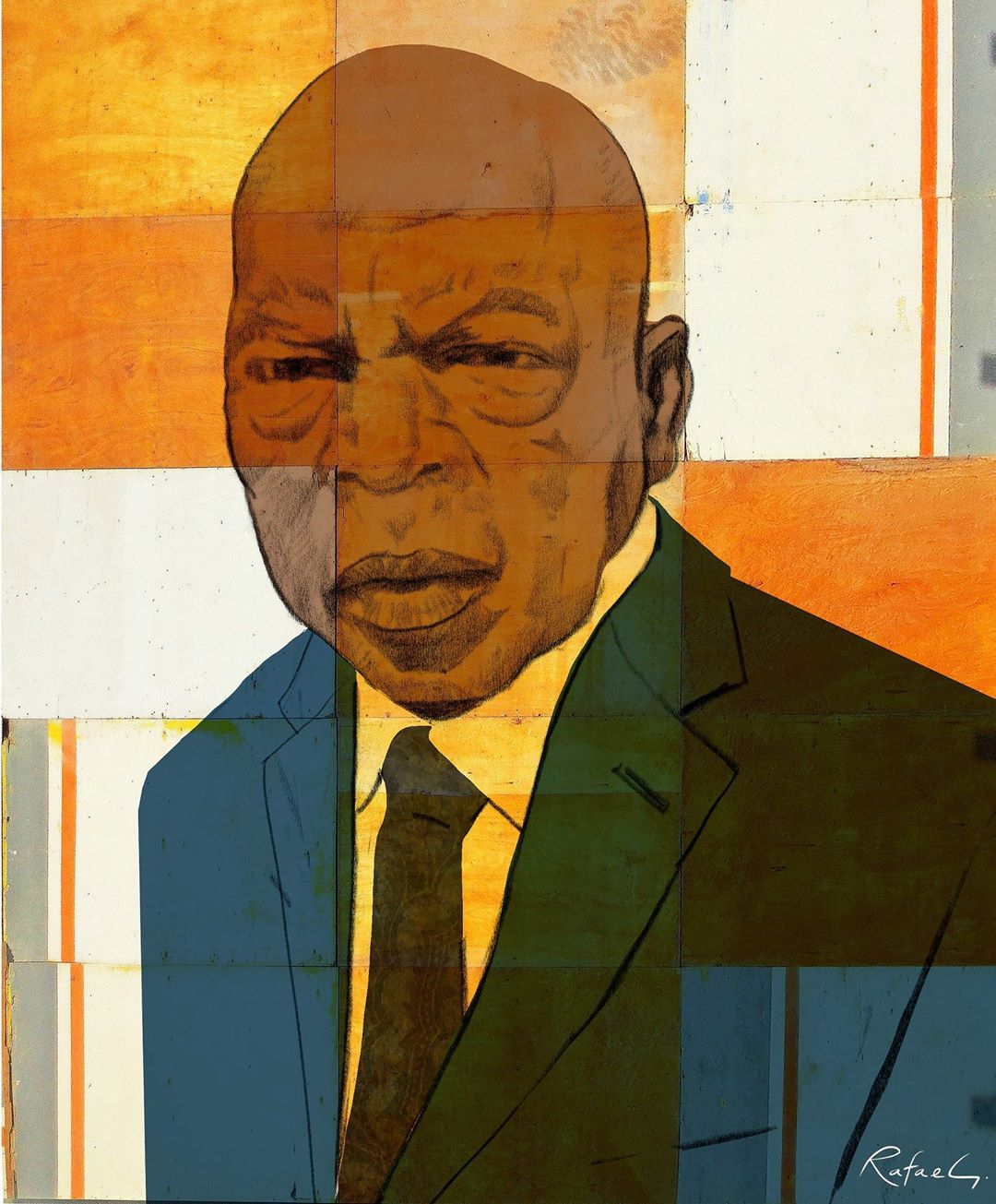 A portrait of John Lewis by Rafael Lopez