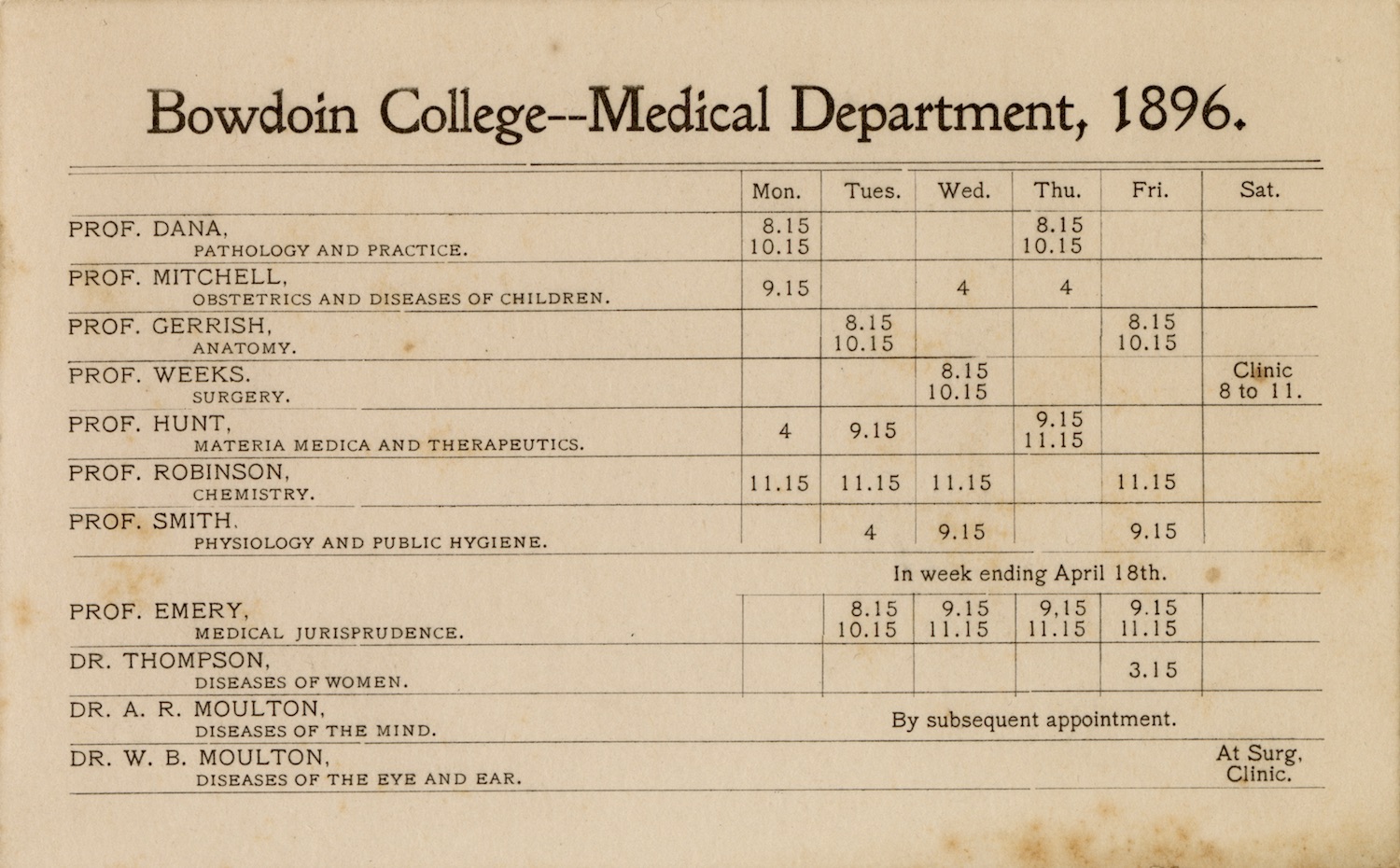 A program for the Medical School