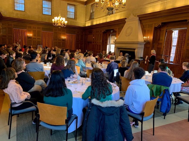 A roomful of students in Main Lounge at the nonprofit symposium