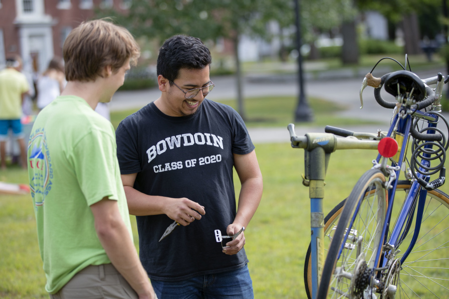 Octavio fixing a bicycle