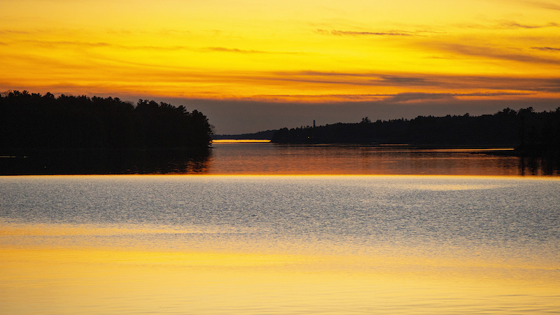 Sunset over water