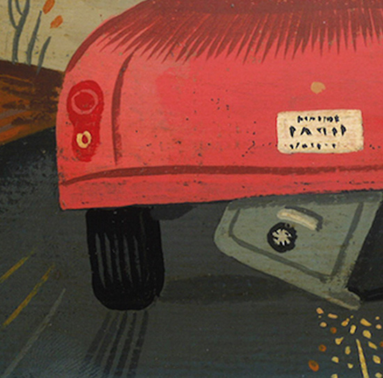 Illustration of a car dragging a safe underneath.