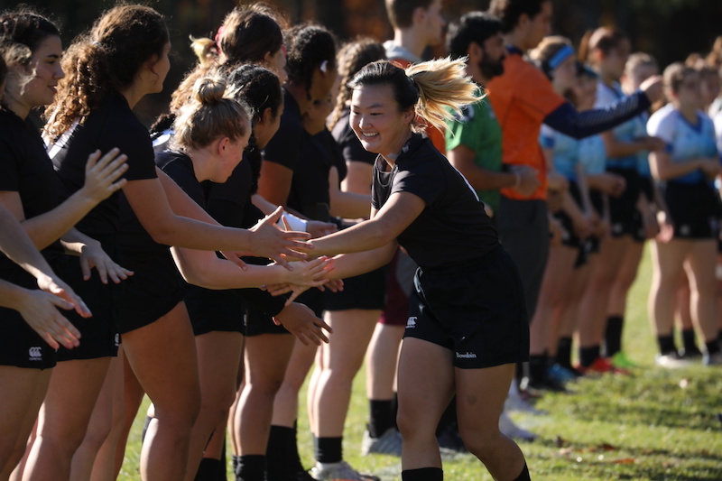 Bowdoin women's rugby team plays Colby-Sawyer on Nov. 13.