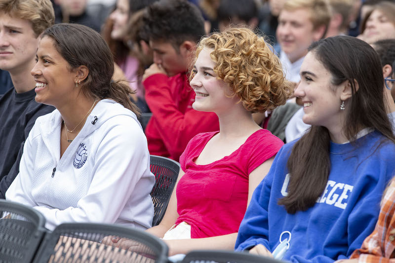 Students listen in the audience