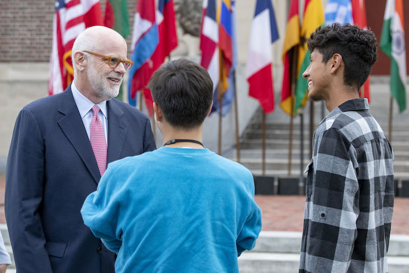 President Rose chats with students