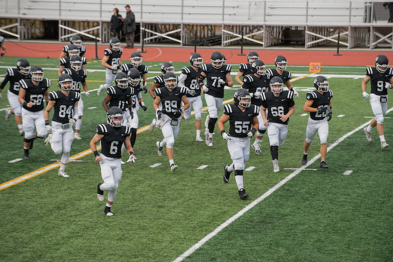 Football team running