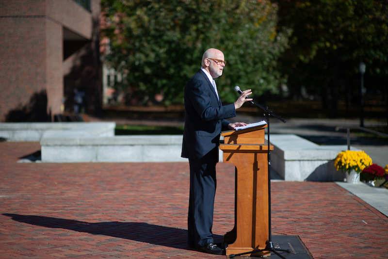 President Rose speaks to the sophomore class