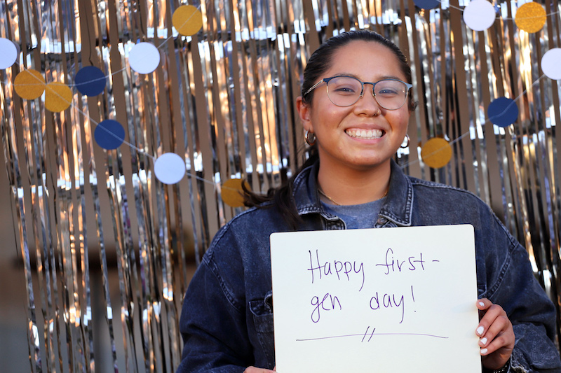 First-gen smiling student