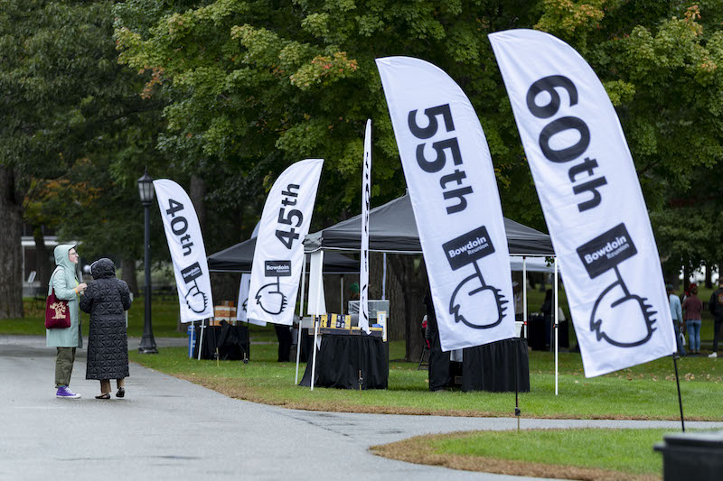 Homecoming scene of class year banners