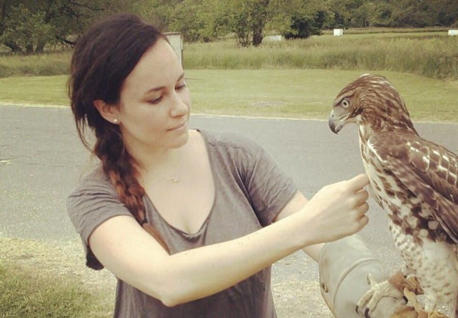 Annie Kaempfer with falcon