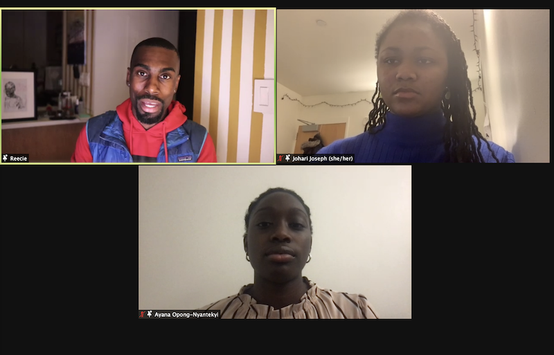 DeRay Mckesson with student moderators