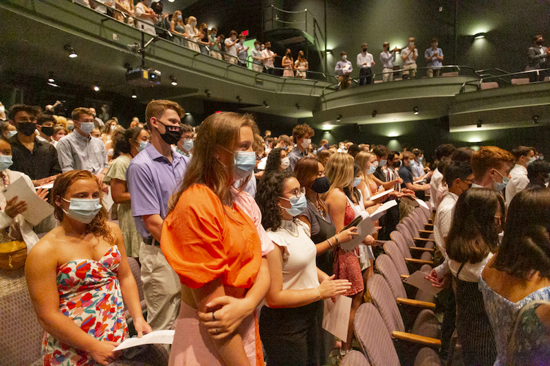 The Class of 2025 in Pickard Theater for Convocation
