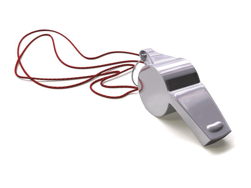 photo of a coach's whistle