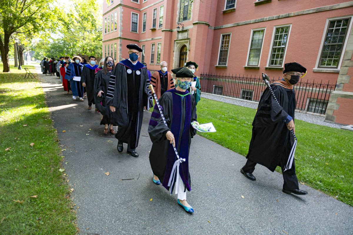 Faculty in procession to Pickard Theater for Convocation.