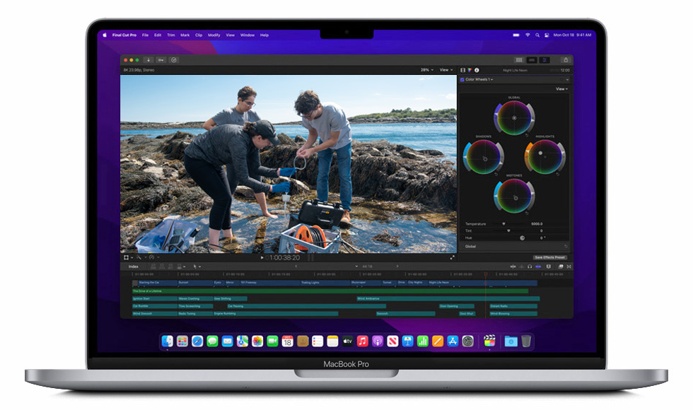 The 13" MacBook Pro, showing an image of Bowdoin oceanographic research at Lands' End.