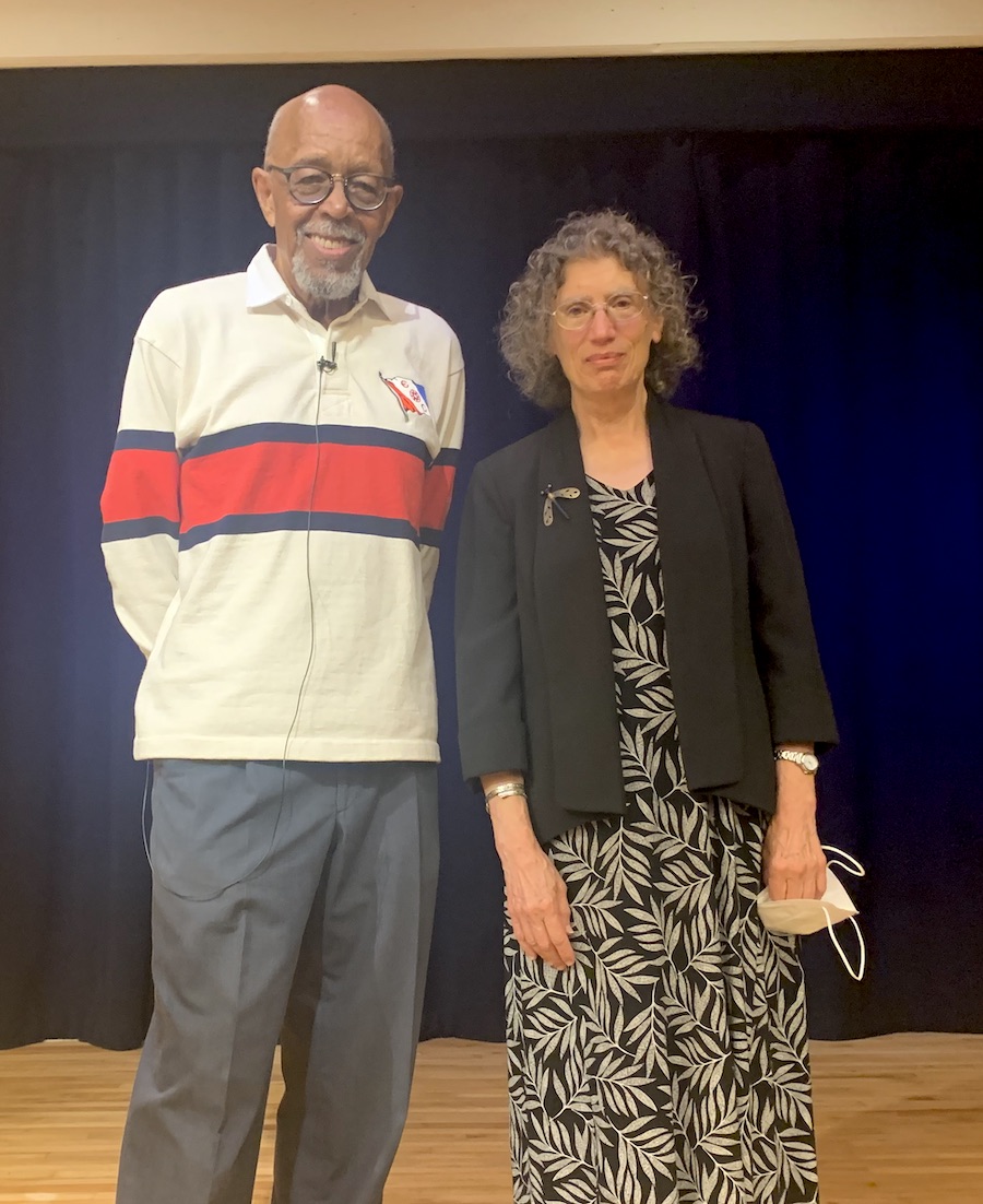 J.R. Harris and Susan Kaplan, director of the Peary-MacMillan Arctic Museum and Arctic Studies Center, at Bowdoin.