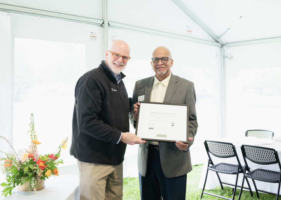 President Clayton Rose and Rick Adams ’73