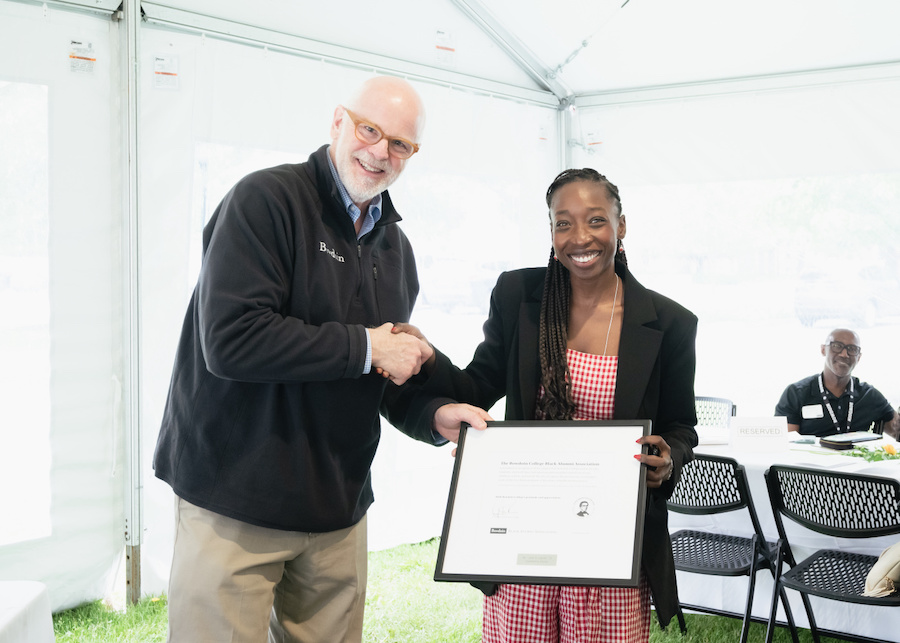 President Clayton Rose with Lynn Lucien ’13