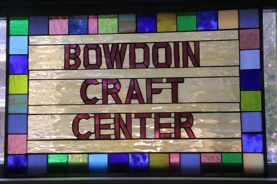 Bowoin Craft Center stained glass sign