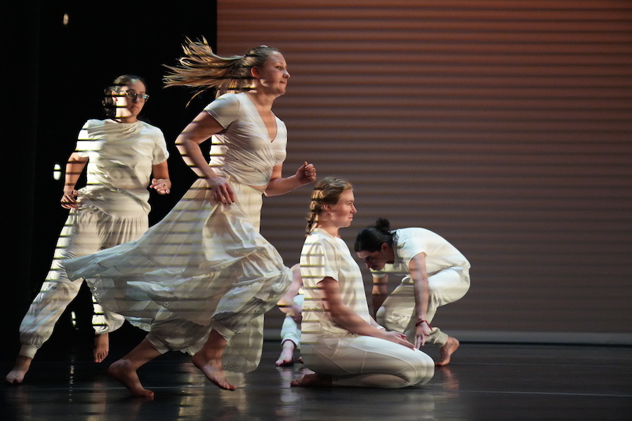 Student dancers in white