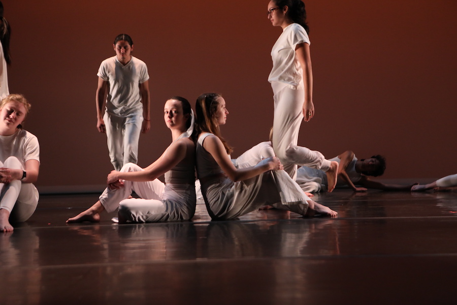 Student dancers in white